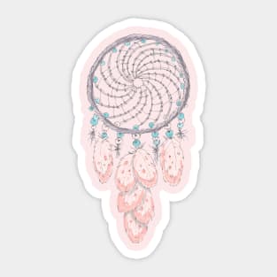 Dreamcatcher boho style. Hand drawing. Sticker